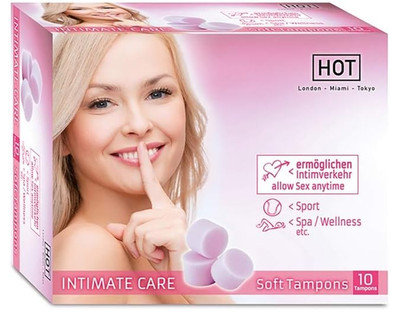 10x - HOT Intimate Care Soft Tampons - Fadenlos Rosa Schwamm - Neu/Ovp
