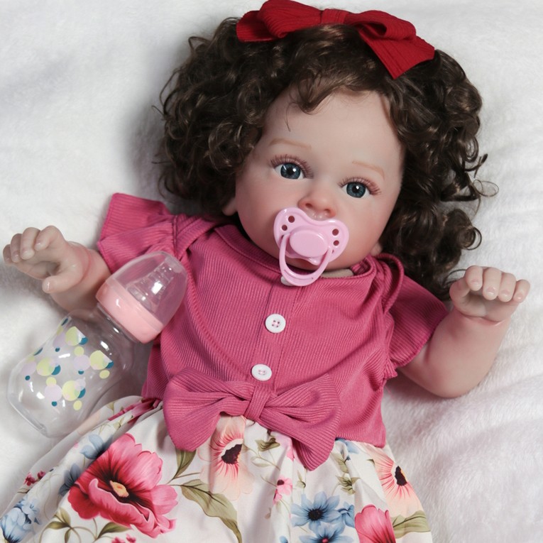 23" Real Life Reborn Baby Dolls Girl Vinyl Silicone Newborn Doll Handmade Gift
