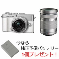  New OLYMPUS PEN E-P7 Mirrorless Camera with EZ Double Zoom Kit White Japan