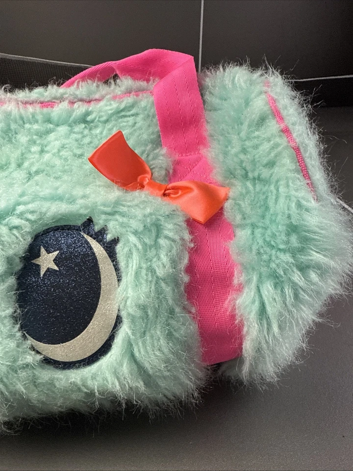 Justice - Tween Brands - Blue Furry Monster Duffle Bag - Kids Fun Bag - Image 4 of 4