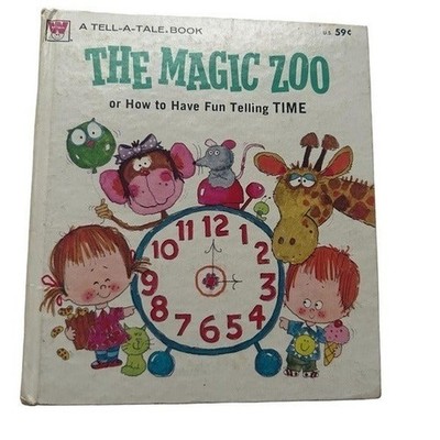 Vintage Tell-a-tale mini book The magic Zoo or how to have fun telling time 80s