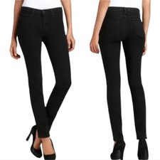 J Brand Womens Skinny Jeans Black Mid Rise Slim Fit Made in USA Size 28