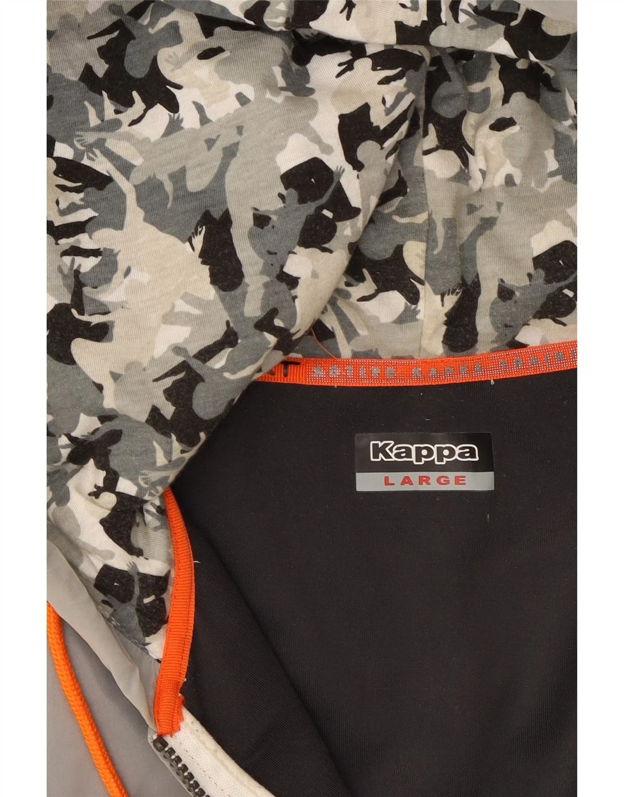 OFF WHITE Felpa con cappuccio zip uomo KAPPA grande bianco sporco colorblock poliestere DB21