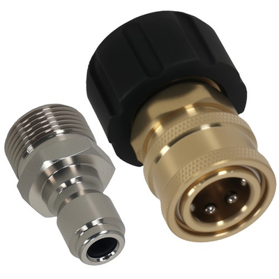 #ad Brass Pressure Washer Adapter M22 14mm to 3 8quot; Quick Connect 2pc 5000 PSI $13.00