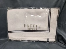 Frette Hotel Classic Bath Mat 20 in x 35 in White Grey 100% Cotton NEW!