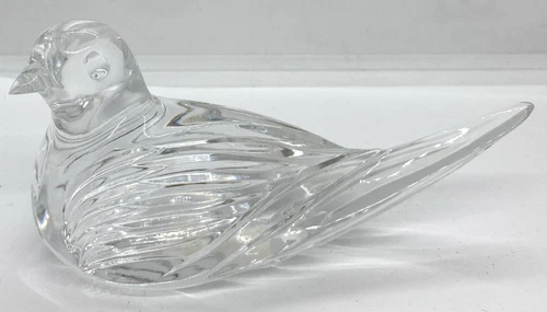 Vintage signed Waterford Crystal Bird Dove 5 ¼” Solid Glass Figurine Paperweight
