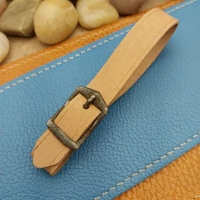 Veg Tanned Pigskin Vintage Pocket Watch Fob Strap With Antique Solid Buckle