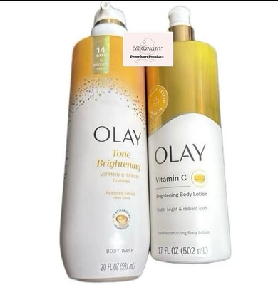 Olay Vitamin C Body Brightening & Hydrating Lotion & Wash Set USA Original
