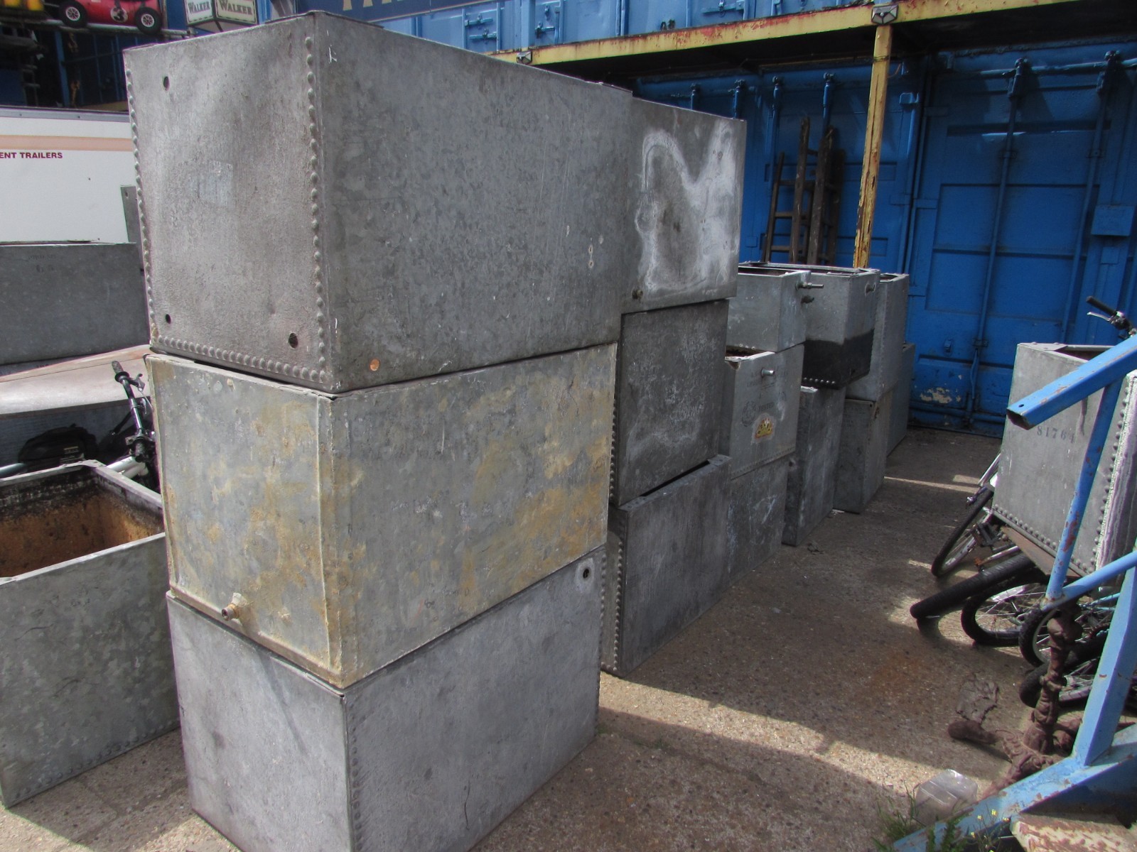vintage galvanized  water tank garden planter feature ASSORTED SIZES