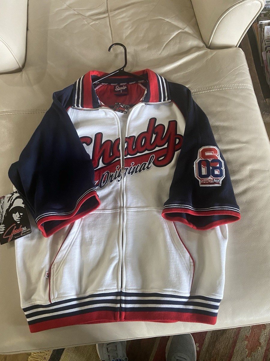 超激レアShady LTD ボンバージャケットhip hopBBOYEMINEM NWT Rare Vintage Shady LTD Full Zip Mens Jacket Short Sleeved