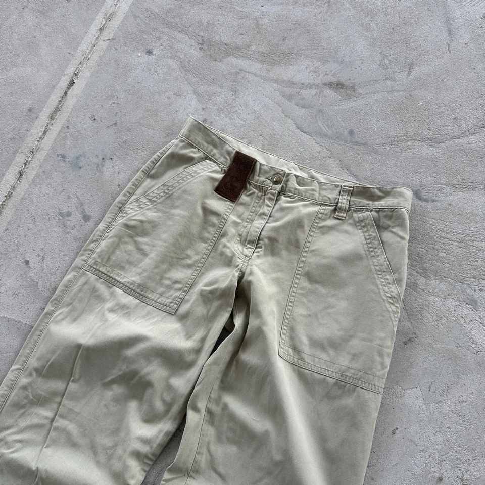 Vintage Dolce Gabbana Beige Avangard Pants Leather Label Gold Buttoms Size M Foto 3 de 4
