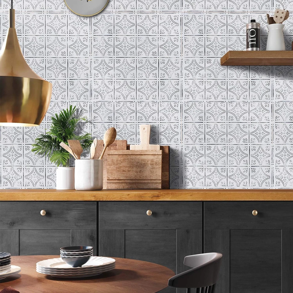 Azulejos de parede de estanho 24X24 pregos, risers de escada, azulejos de teto de metal, pacote com 5 (antigos - Imagem 3 de 4