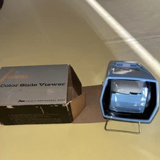 Adams Illuminated  Color Slide Viewer 35MM Blue With Box Untested