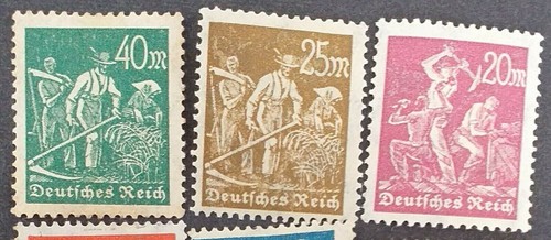 German Reich Stamp 1922 MH Miner & Farmer - Picture 2 of 4