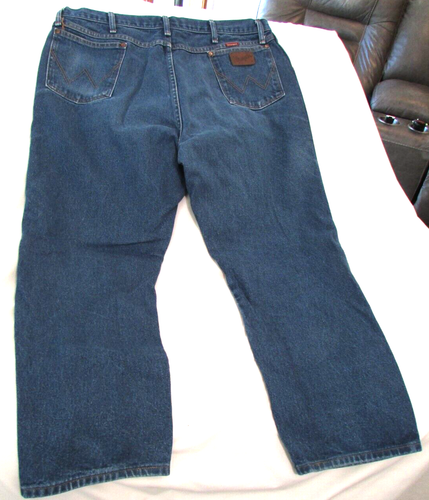 Men's "Wrangler" Size 42x30 (W40xL28.5)Blue/Distressed/Straight/CowboyCut/ Jeans - Picture 4 of 9