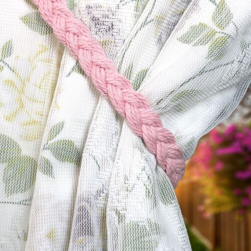 2pcs Curtain & Voile Rope Tiebacks Handmade Cotton Braided Tie Back Holdbacks - Picture 8 of 36