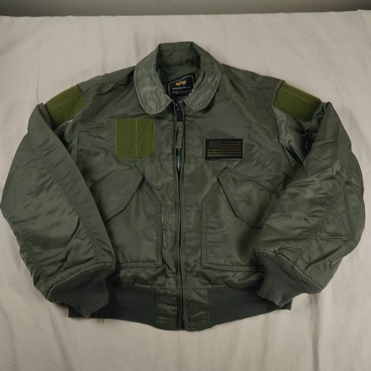 vintage ALPHA INDUSTRIES CWU-45/P (N) JACKET, FLYER'S, LARGE, USA