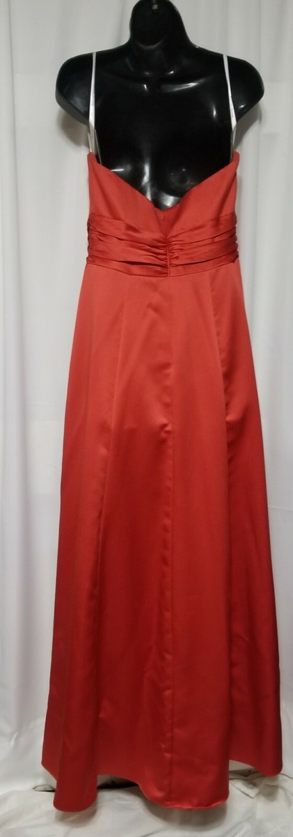 strapless open back dress Burnt Orange Bridesmaid Dress Sheath/Column Short Sleeves Split Long  Chiffon Bridesmaid Dresses main image 1