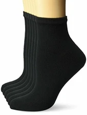 Hanes Plus Size Women's 6-Pack Sport Cool Comfort Ankle, Black Melon Logo, 8-12