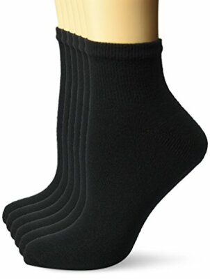 Hanes Plus Size Women's 6-Pack Sport Cool Comfort Ankle, Black Melon Logo, 8-12
