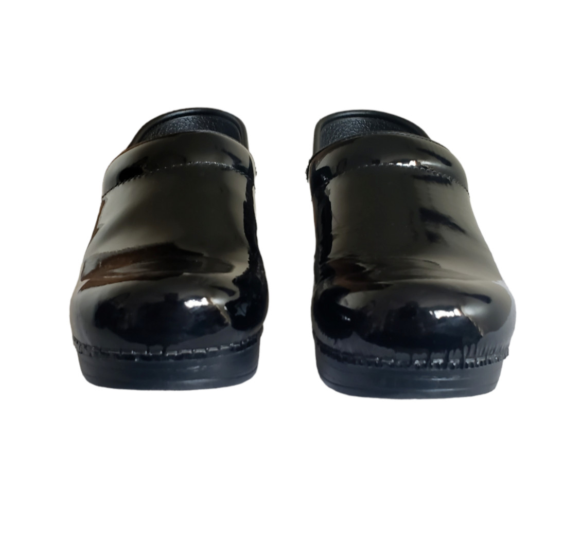 Dansko Professional Solid Black Patent Leather Cl… - image 3