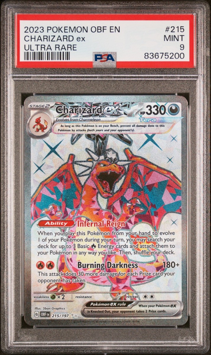2023 Pokemon Obsidian Flames 215/197 Charizard Grade PSA 9 | eBay