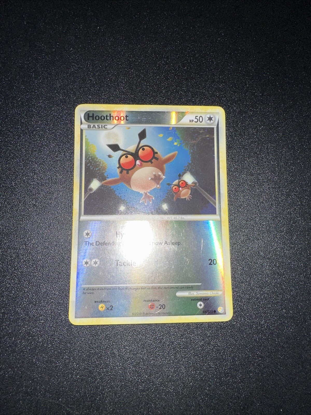 Pokémon TCG Hoothoot 66/123 Heartgold & Soulsilver Base Reverse Holo NM/LP
