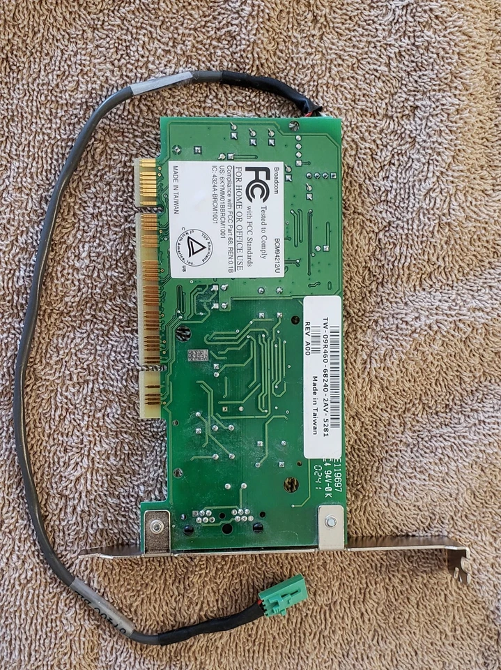 Broadcom 56k V.92 Internal Data/Fax Modem PCI Card BCM94212/U + Cable - Image 3 of 4