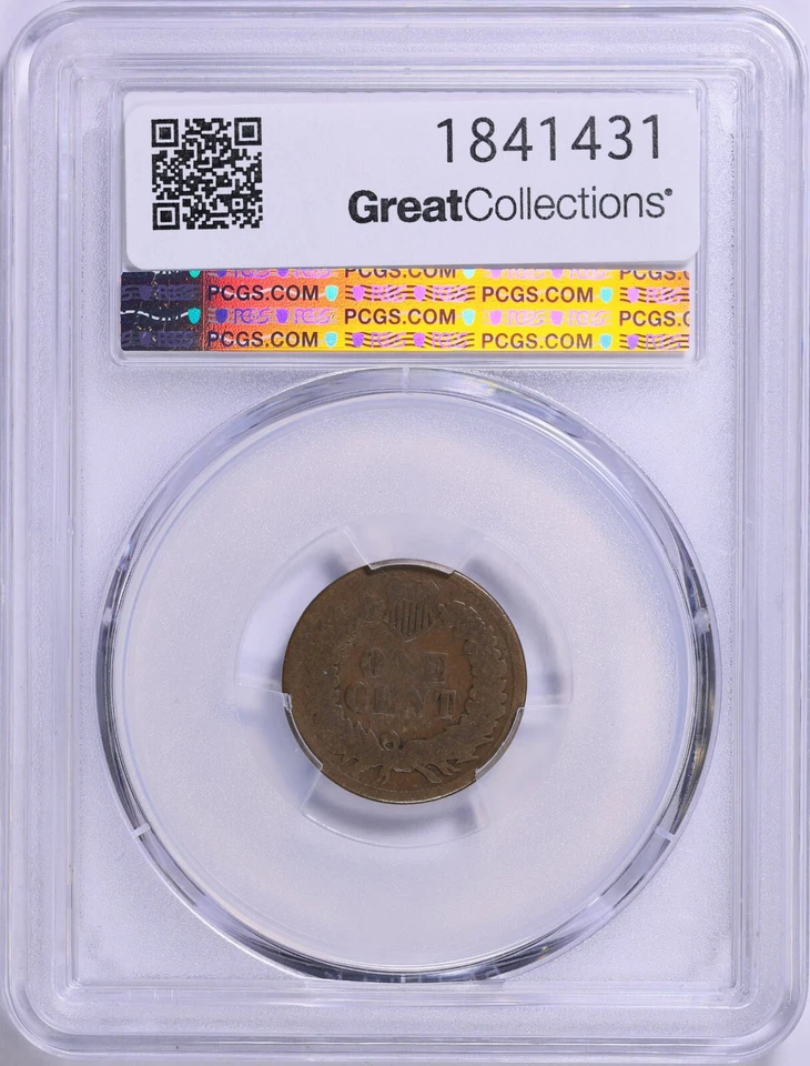 MINT ERROR 1864 INDIAN CENT L ON RIBBON 180 DIE ROTATION PCGS - Image 2 of 2