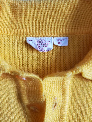 Vtg / Ski Doo / Yellow w/ Orange Stitch / Collared Sweater / Men's XL - Picture 3 of 4