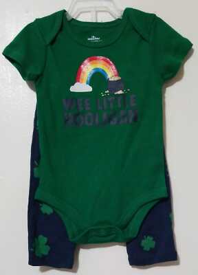 Way To Celebrate St Patrick's Day Bodysuit & Pants Set Newborn  Color Green 
