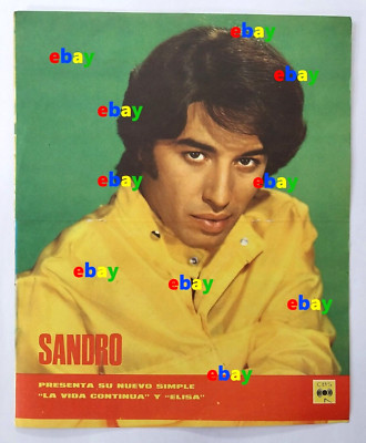 Sandro de America Poster Vintage 70s Handsome Portrait Roberto Sanchez Argentina