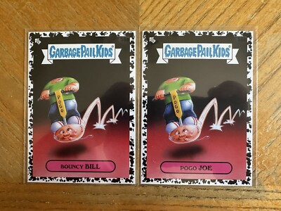 Garbage Pail Kids Kids At Play Black Parallel 56a/56b BOUNCY BILL/POGO JOE