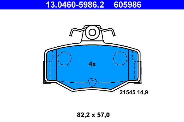 ATE 13.0460-5986.2 Brake Pad Set, disc brake for NISSAN