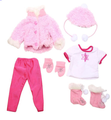 Funrise Deluxe Glamour Doll Outfit Soft Pink White Jacket Gloves Fits 18'' Dolls