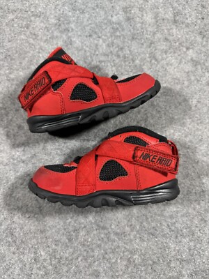 Nike Air Raid Toddler Shoes Size 8C University Red Black Strap Sneakers 