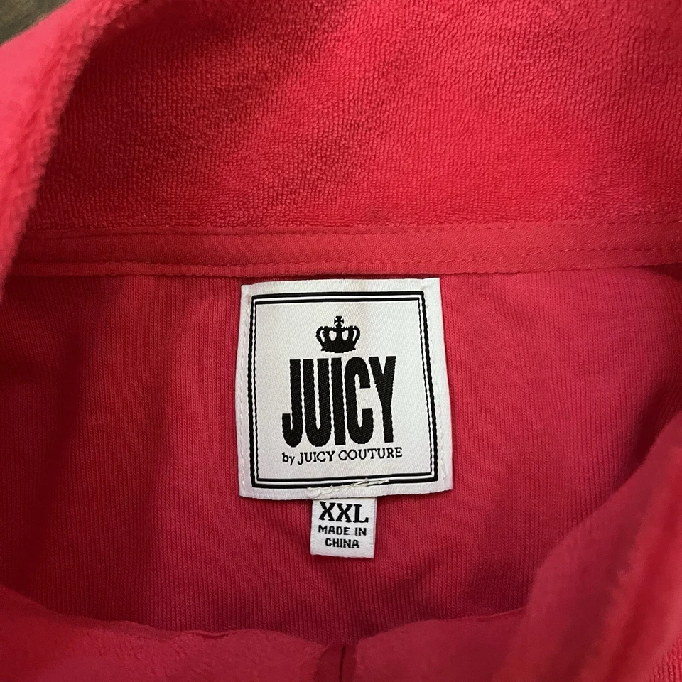 Juicy by Juicy Couture Lo último Rosa Terciopelo Chándal Chaqueta Pantalones Pantalones deportivos 2XL Y2K Foto 4 de 4