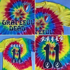 GRATEFUL DEAD Indy Eleven Soccer Promo Tie Dyed T-Shirt 2023. MEDIUM Preowned