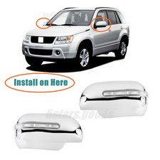 Chrome Side Led Light Mirror Covers Trims For 2006-2013 Suzuki Grand Vitara Suv