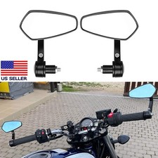 Pair Of 78 Motorcycle Handle Bar End Mirrors Universal Racer Motorbike Pair Of 78 Motorcycle Handle Bar End Mirrors Universal Racer Motorbike
