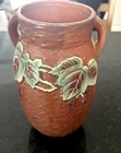 Roseville Pottery Brown Vase w/ Grapes & Leaves 7" Tall Reproduction