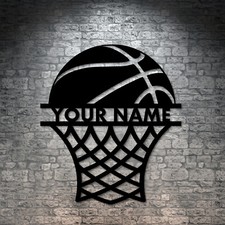 Personalized Basketball Player Name Metal Art Sign. Custom Basketball Lover Gift