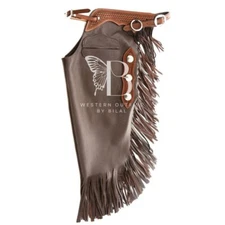 men's western leather chap| Rodeo’s chap| fringe leather chink| cowboy Chap|