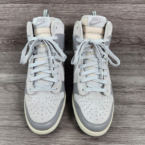 NIKE Dunk Sky HI Grey Suede Leather Hidden Wedge Size UK 6 EU 40 Rare - Picture 4 of 18