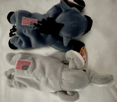 Ty 1996 Lefty & Righty beanie babies PVC vintage retired | eBay