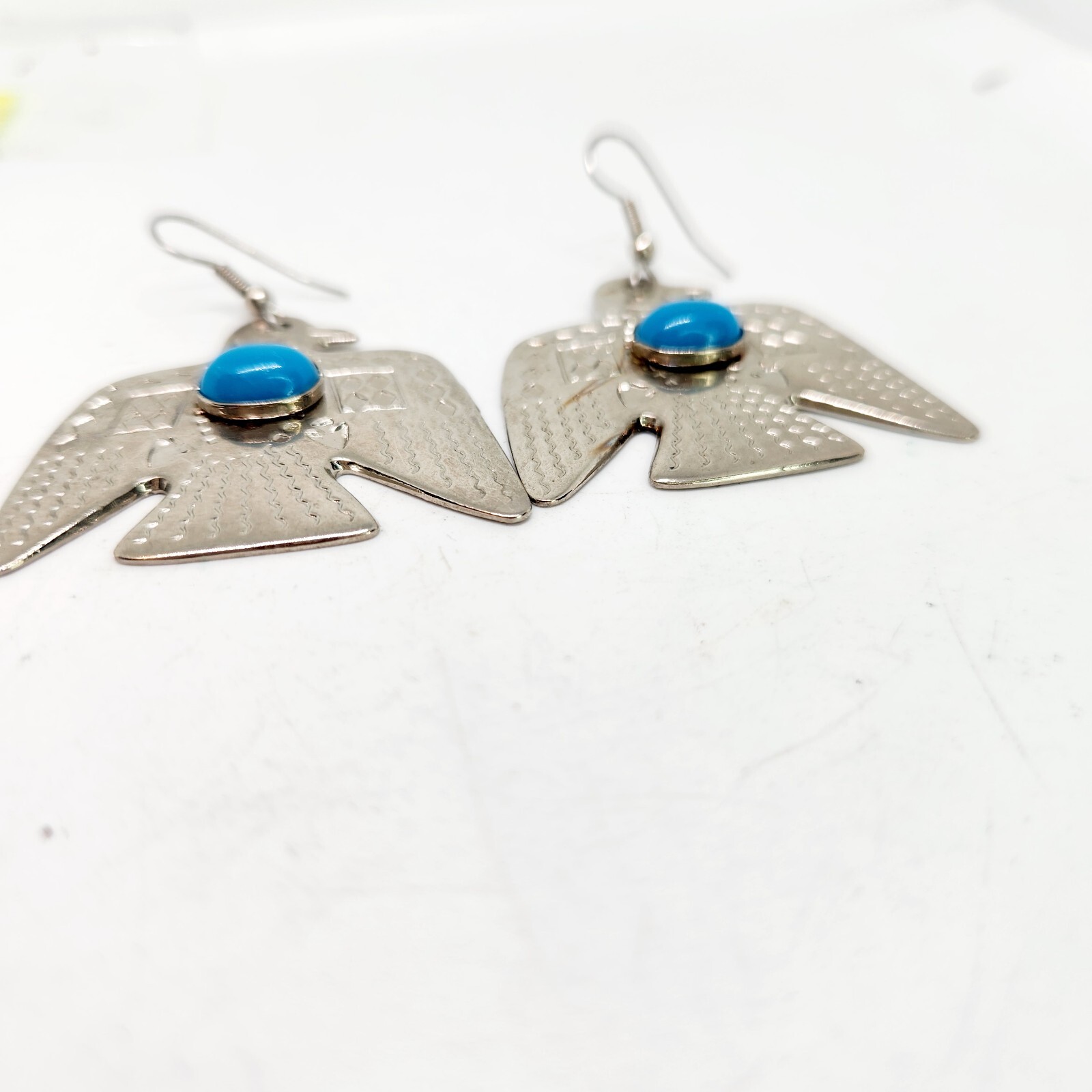 Silver Tone Thunderbird Dangle Drop Earrings West… - image 4