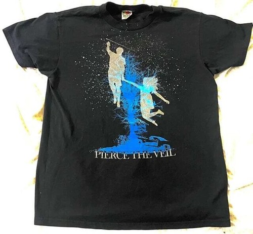 2008 2009 Pierce The Veil band basic black Graphic T shirt vtg Bo1565