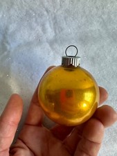 2โ vintage gold Shiny Brite Glass Ball Ornament Made In USA