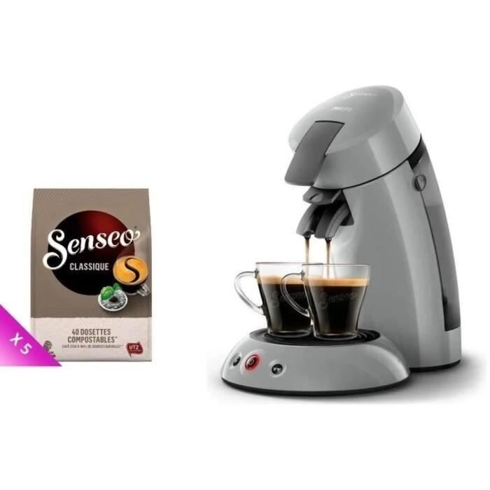 Philips Macchina Caffè Cialda Senseo Originale HD6553/71 + 200 Cialde Grigio