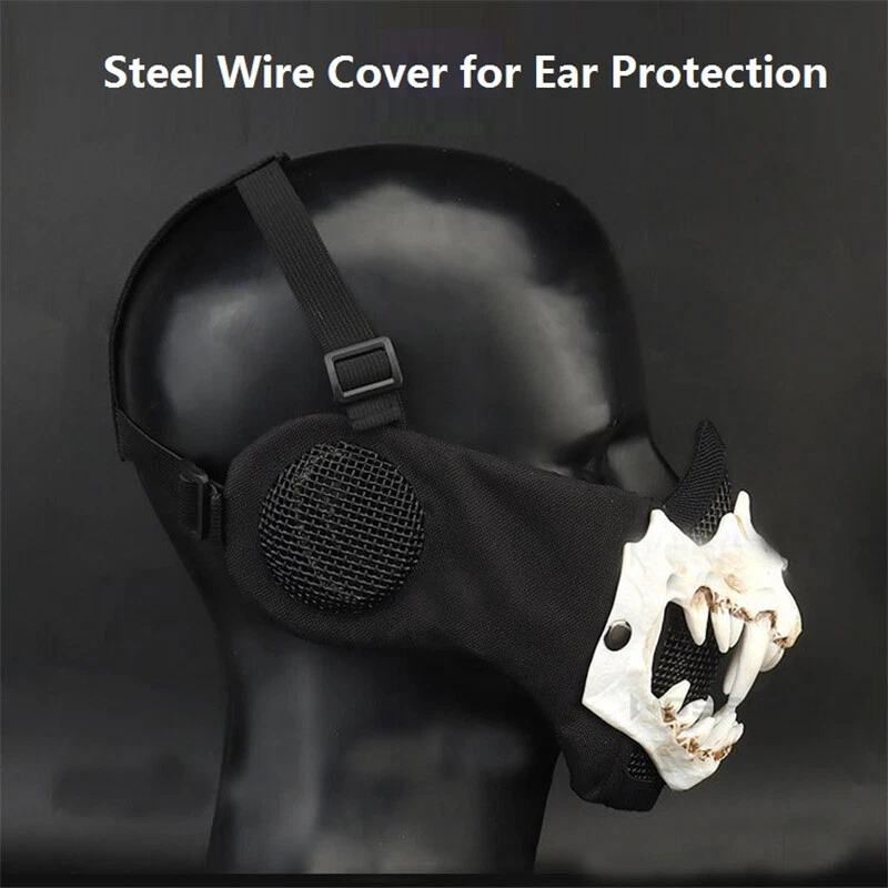 Máscara de protección para ciclismo al aire libre TPE horror calavera colmillos Halloween juegos con disfraces accesorios Foto 4 de 4